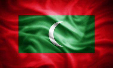 Maldivler 'in gerçekçi bayrağı, 3D illüstrasyon