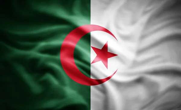 Drapeau Réaliste Algérie Illustration — Photo