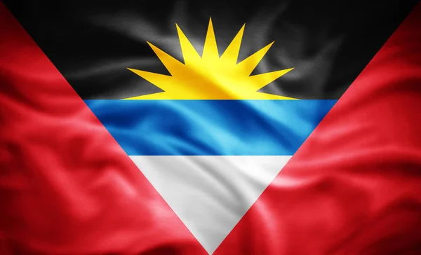 Realistische Vlag Van Antigua Illustratie — Stockfoto