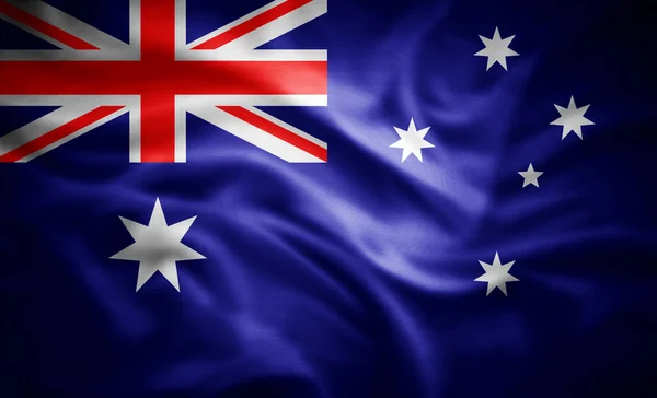 Realistyczna Flaga Australii Ilustracja — Zdjęcie stockowe