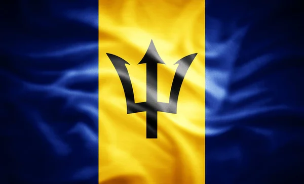 Realistická Vlajka Barbadosu Ilustrace — Stock fotografie