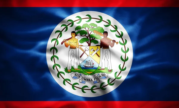 Bandiera Realistica Del Belize Illustrazione — Foto Stock