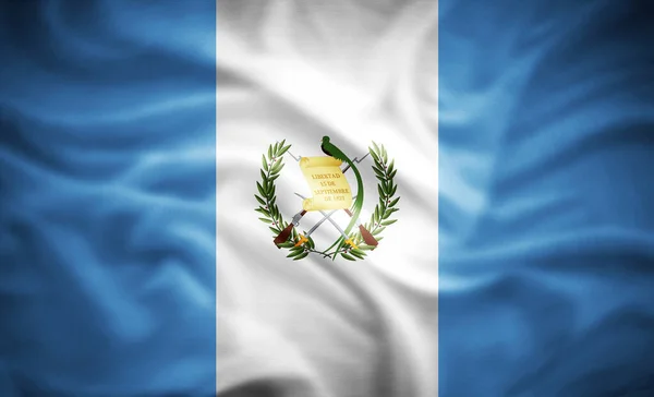 Bandeira Realista Guatemala Ilustração — Fotografia de Stock