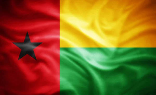 Realistická Vlajka Guineje Bissau Ilustrace — Stock fotografie