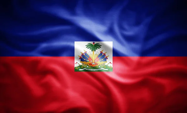 Realisztikus Zászló Haiti Illusztráció — Stock Fotó