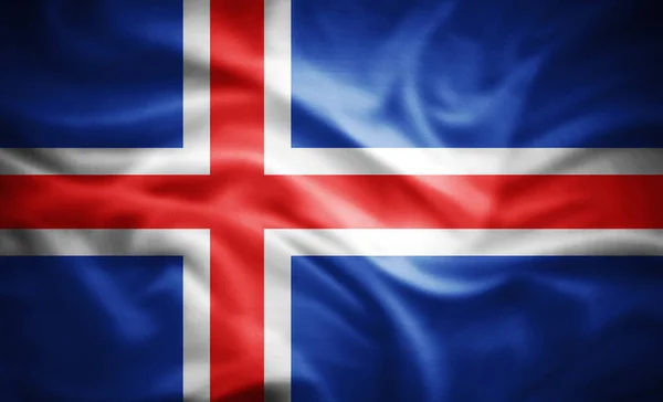 Realistická Vlajka Islandu Ilustrace — Stock fotografie