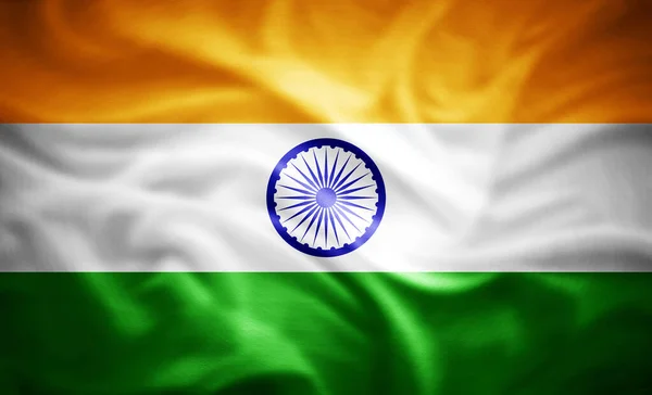 Realistická Vlajka Indie Ilustrace — Stock fotografie