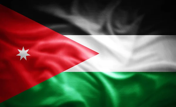 Realistische Vlag Van Jordanië Illustratie — Stockfoto