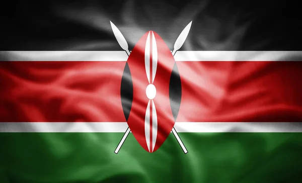 Bandiera Realistica Del Kenya Illustrazione — Foto Stock