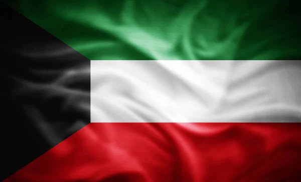 Realistische Flagge Von Kuwait Illustration — Stockfoto