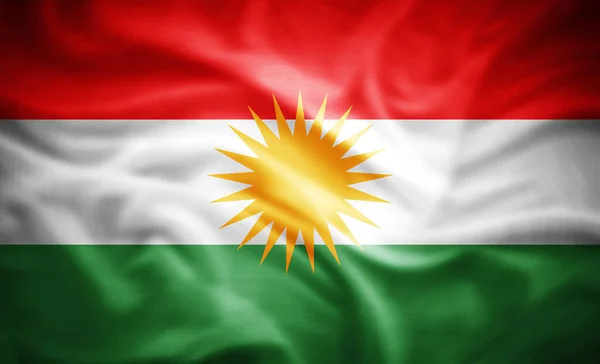 Bandiera Realistica Del Kurdistan Illustrazione — Foto Stock