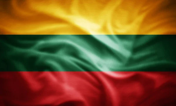 Litvanya Nın Gerçekçi Bayrağı Boyutlu Illüstrasyon — Stok fotoğraf