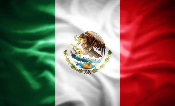 Realistická Vlajka Mexika Ilustrace — Stock fotografie