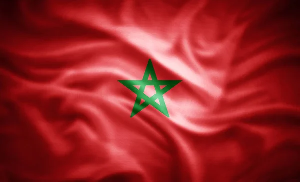 Realistische Vlag Van Marokko Illustratie — Stockfoto