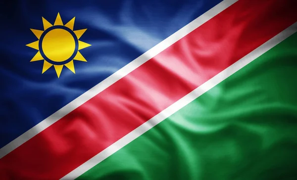 Namibya Nın Gerçekçi Bayrağı Boyutlu Illüstrasyon — Stok fotoğraf