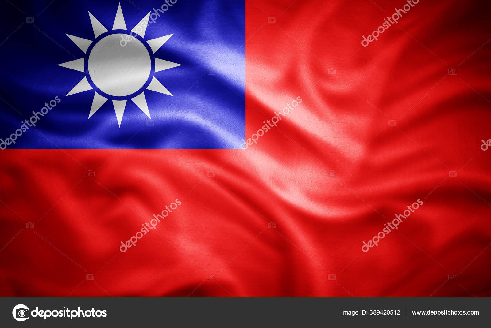 现实的台湾国旗3d插图 图库照片 C Patrice67 389420512
