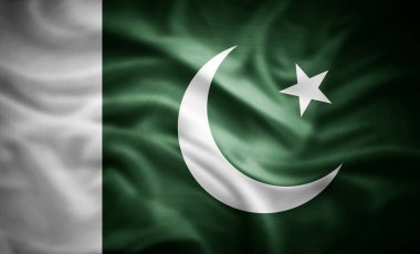 Pakistan 'ın gerçekçi bayrağı, 3D illüstrasyon
