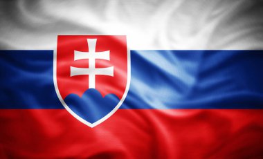 Slovakya 'nın gerçekçi bayrağı, 3D illüstrasyon