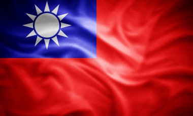 realistic flag of Taiwan , 3d illustration clipart