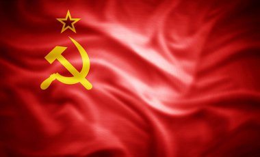 Ussr 'nin gerçekçi bayrağı, 3d illüstrasyon