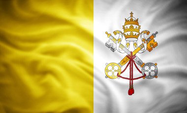 Vatikan 'ın gerçekçi bayrağı, 3 boyutlu illüstrasyon