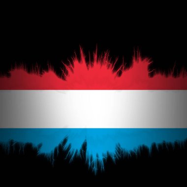 Yırtık kenarlı Lüksemburg bayrağı, dijital illüstrasyon
