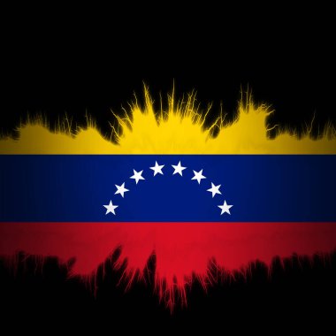 Yırtık kenarlı Venezuela bayrağı, dijital illüstrasyon