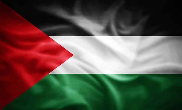 Realistic Flag Palestine Illustration — Stock Photo, Image