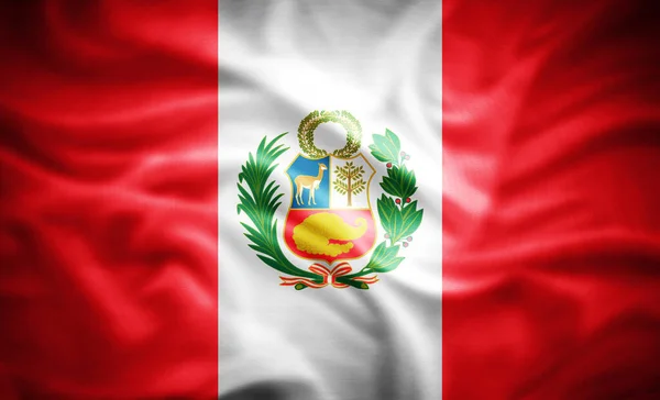 Ρεαλιστική Σημαία Του Περού Εικονογράφηση — Φωτογραφία Αρχείου
