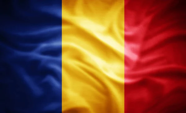 Romanya Nın Gerçekçi Bayrağı Illüstrasyon — Stok fotoğraf