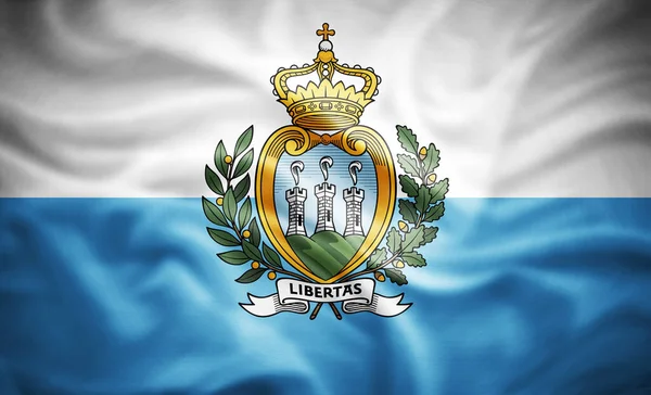 Realistische Flagge Von San Marino Illustration — Stockfoto