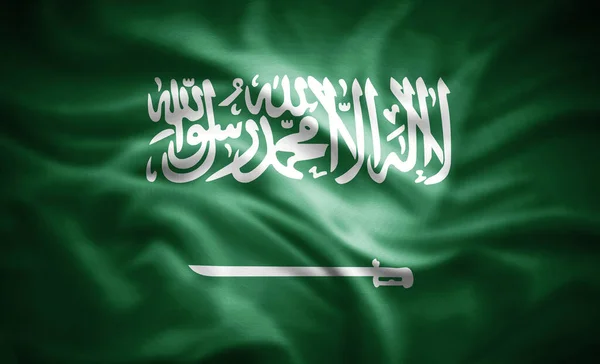 Realistische Flagge Saudi Arabiens Illustration — Stockfoto