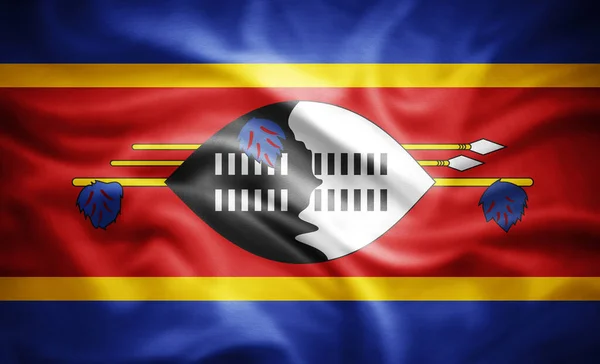 Realistische Vlag Van Swaziland Illustratie — Stockfoto