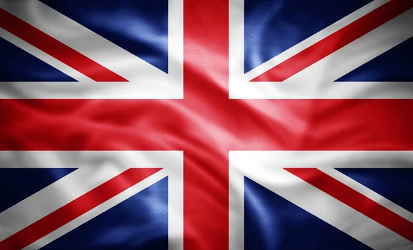 Bandera Realista Del Reino Unido Ilustración —  Fotos de Stock