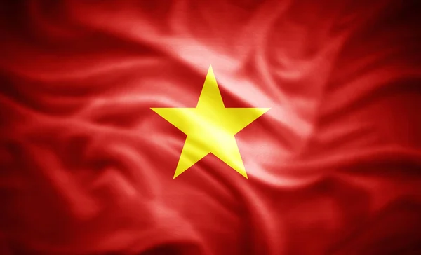 Bendera Realistis Vietnam Ilustrasi — Stok Foto