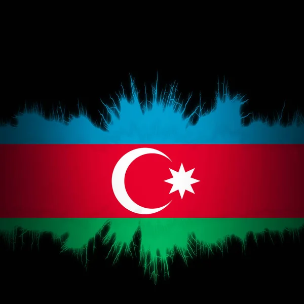 Bandeira Azerbaijão Com Bordas Rasgadas Ilustração Digital — Fotografia de Stock