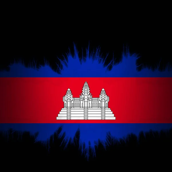 Cambodia Flag Ripped Edges Digital Illustration — Stock Photo, Image
