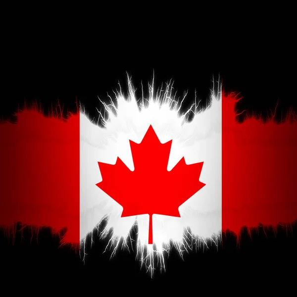 Canada Vlag Met Gescheurde Randen Digitale Illustratie — Stockfoto