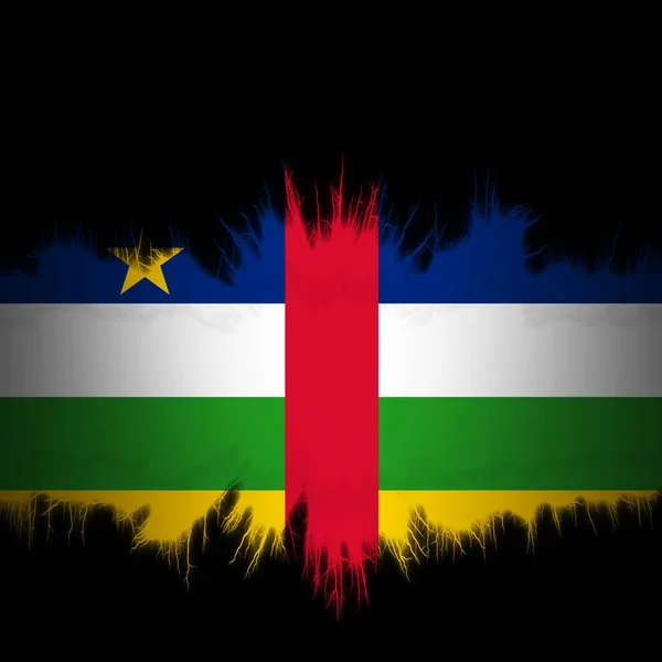 Vlajka Střední Afriky Roztrženými Okraji Digitální Ilustrace — Stock fotografie