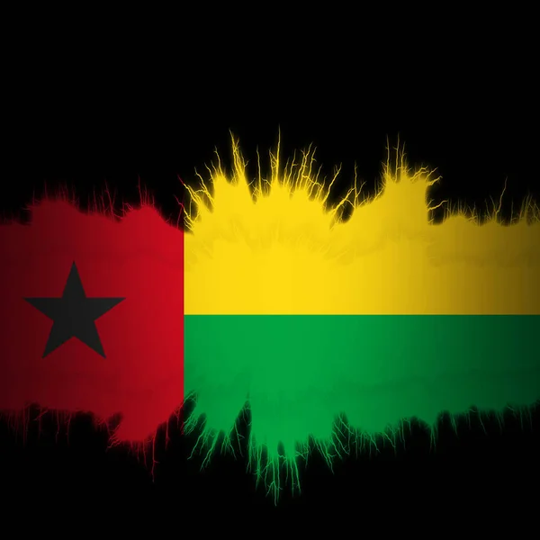 Guinea Bissau Flagge Mit Gerissenen Kanten Digitale Illustration — Stockfoto