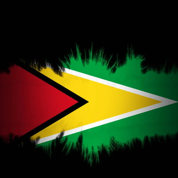 Guyana Flag Ripped Edges Digital Illustration — Stock Photo, Image