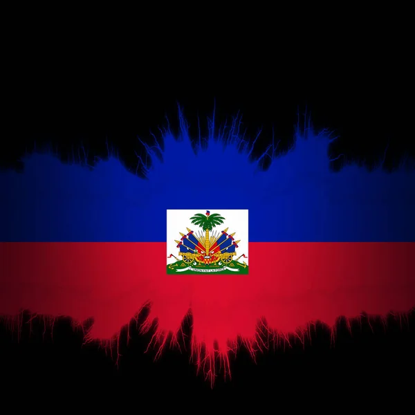 Drapeau Haïti Avec Bords Arrachés Illustration Numérique — Photo