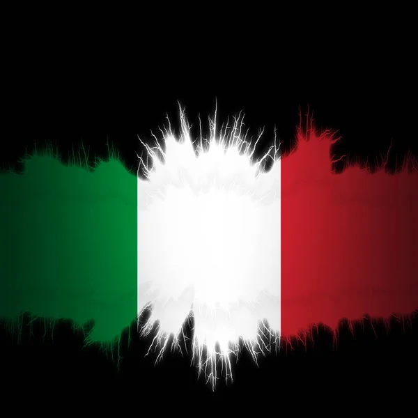 Italien Flagga Med Slitna Kanter Digital Illustration — Stockfoto