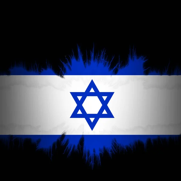 Israel Flagge Mit Gerissenen Kanten Digitale Illustration — Stockfoto
