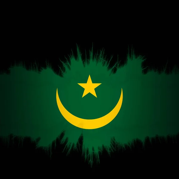 Mauritania Flag Ripped Edges Digital Illustration — Stock Photo, Image