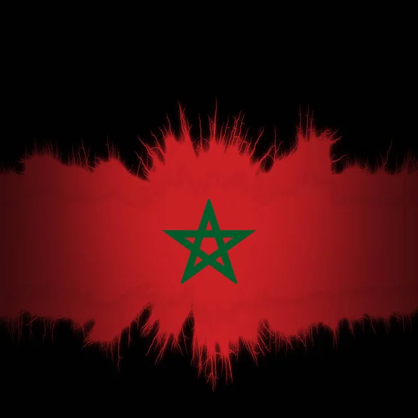 带有撕破边缘的摩洛哥国旗 数字插图 — 图库照片