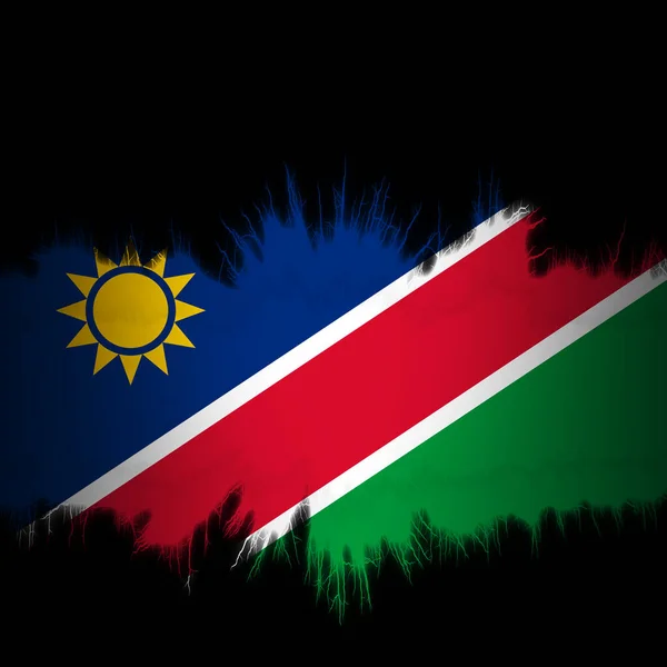 Bandera Namibia Con Bordes Rasgados Ilustración Digital —  Fotos de Stock