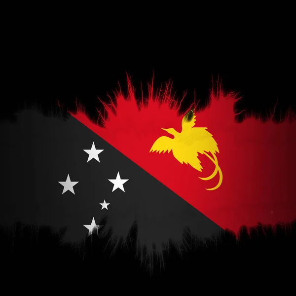 New Guinea Flag Ripped Edges Digital Illustration — Stock Photo, Image