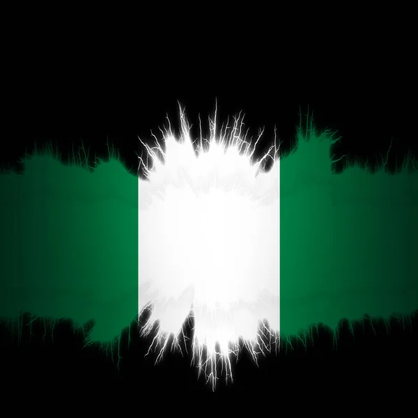 Bandera Nigeria Con Bordes Rasgados Ilustración Digital — Foto de Stock