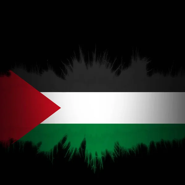 边缘被撕破的巴勒斯坦国旗 数字插图 — 图库照片